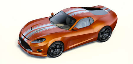 3D rendering of a brand-less generic concept car in studio environmentの写真素材