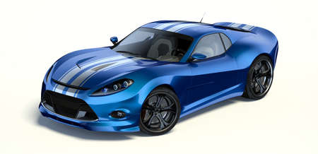 3D rendering of a brand-less generic concept car in studio environmentの写真素材