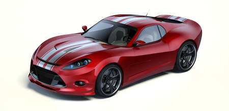 3D rendering of a brand-less generic concept car in studio environmentの写真素材