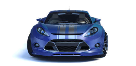 3D rendering of a brand-less generic concept car in studio environmentの写真素材