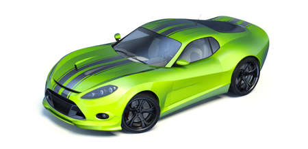 3D rendering of a brand-less generic concept car in studio environmentの写真素材