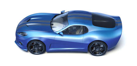 3D rendering of a brand-less generic concept car in studio environmentの写真素材