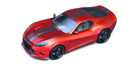 3D rendering of a brand-less generic concept car in studio environmentの写真素材