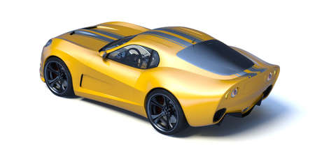 3D rendering of a brand-less generic concept car in studio environmentの写真素材
