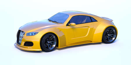 3D rendering of a brand-less generic concept carの写真素材