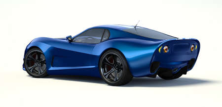 3D rendering of a brand-less generic concept car in studio environmentの写真素材