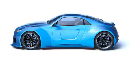 3D rendering of a brand-less generic concept car in studio environmentの写真素材