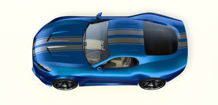 3D rendering of a brand-less generic concept car in studio environmentの写真素材