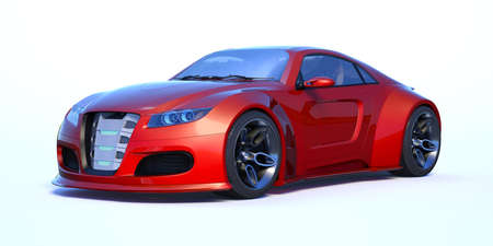 3D rendering of a brand-less generic concept carの写真素材
