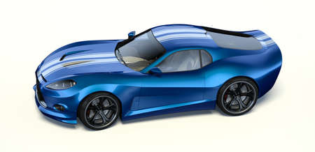3D rendering of a brand-less generic concept car in studio environmentの写真素材