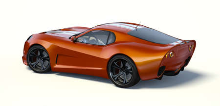 3D rendering of a brand-less generic concept car in studio environmentの写真素材