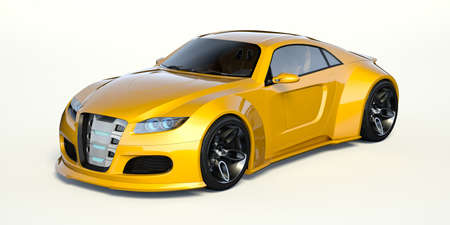 3D rendering of a brand-less generic concept carの写真素材