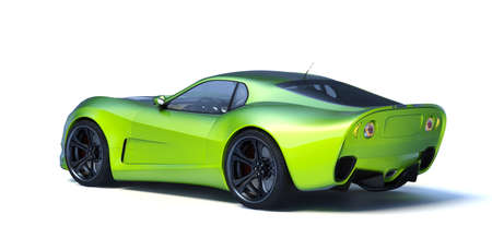 3D rendering of a brand-less generic concept car in studio environmentの写真素材