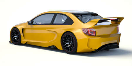 3D rendering of a brand-less generic concept car in studio environment. - No trademark issues as the car is my own design. The car does not exist in real life.の写真素材