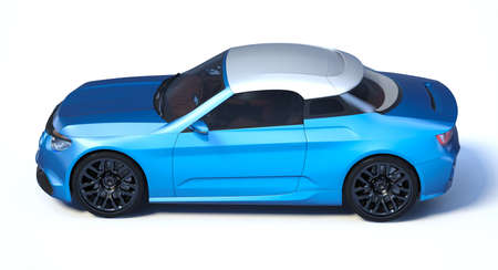 3D rendering of a brand-less generic concept car in studio environmentの写真素材
