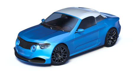 3D rendering of a brand-less generic concept car in studio environmentの写真素材