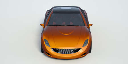 3D rendering of a brand-less generic concept car in studio environmentの写真素材