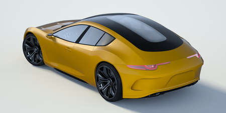 3D rendering of a brand-less generic concept car in studio environmentの写真素材