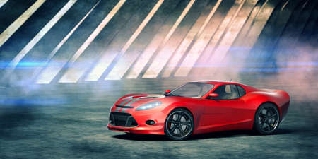 3D rendering of a brand-less generic concept carの写真素材