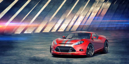 3D rendering of a brand-less generic concept carの写真素材