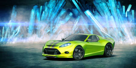 3D rendering of a brand-less generic concept carの写真素材