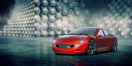 3D rendering of a brand-less generic concept carの写真素材
