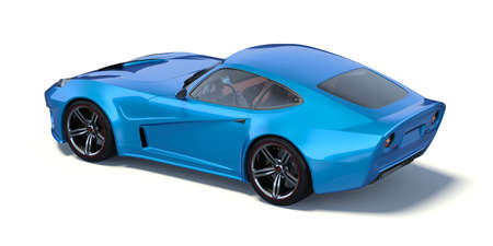 3D rendering of a brand-less generic concept car in studio environmentの写真素材