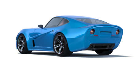 3D rendering of a brand-less generic concept car in studio environmentの写真素材
