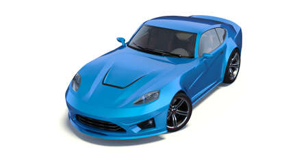 3D rendering of a brand-less generic concept car in studio environmentの写真素材