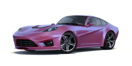 3D rendering of a brand-less generic concept car in studio environmentの写真素材