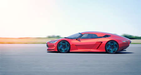 3D rendering of a brand-less generic concept carの写真素材