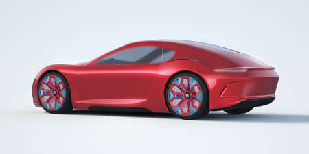3D rendering of a brand-less generic concept car in studio environmentの写真素材
