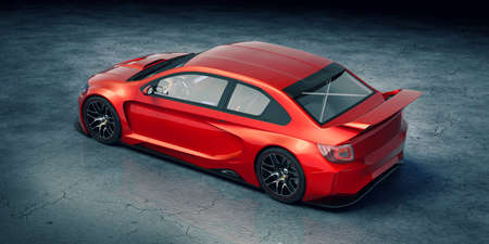 3D rendering of a brand-less generic concept carの写真素材