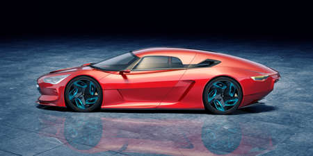 3D rendering of a brand-less generic concept carの写真素材