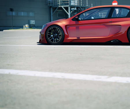 3D rendering of a brand-less generic concept carの写真素材