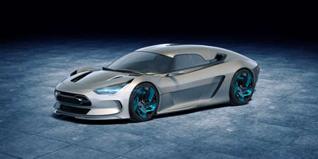 3D rendering of a brand-less generic concept carの写真素材