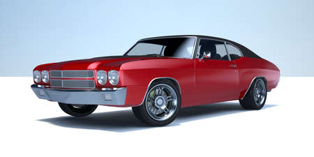 3D rendering of a brand-less generic car in studio environmentの写真素材