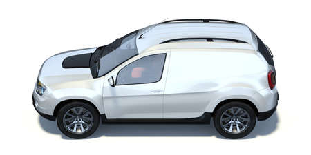 3D rendering of a brand-less generic concept suv car in studio environmentの写真素材