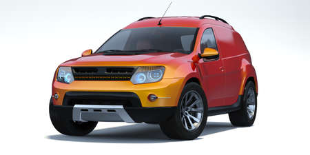 3D rendering of a brand-less generic concept suv car in studio environmentの写真素材