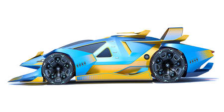 3D rendering of a brand-less generic concept carの写真素材