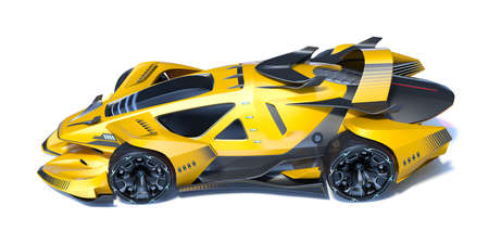 3D rendering of a brand-less generic concept carの写真素材