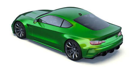 3D rendering of a brand-less generic concept car in studio environmentの写真素材