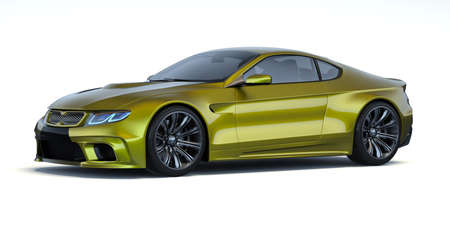 3D rendering of a brand-less generic concept car in studio environmentの写真素材