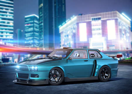 3D rendering of a brand-less generic concept carの写真素材