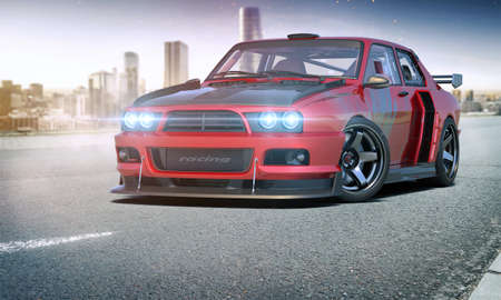 3D rendering of a brand-less generic concept carの写真素材
