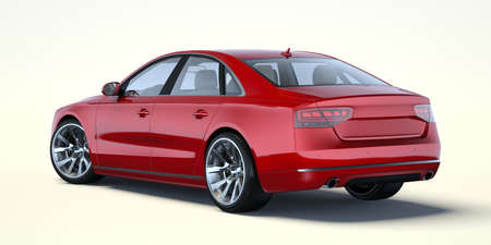 3D rendering of a brand-less generic concept car in studio environmentの写真素材