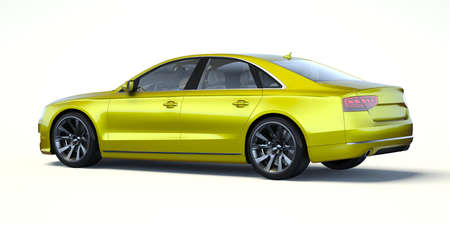 3D rendering of a brand-less generic concept car in studio environmentの写真素材