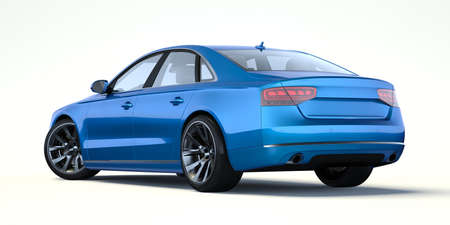3D rendering of a brand-less generic concept car in studio environmentの写真素材