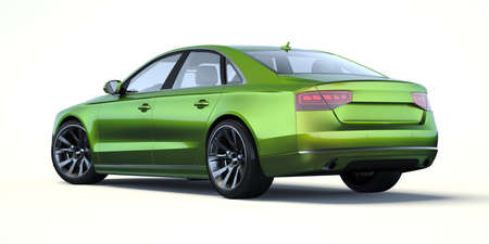 3D rendering of a brand-less generic concept car in studio environmentの写真素材