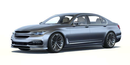 3D rendering of a brand-less generic concept car in studio environmentの写真素材
